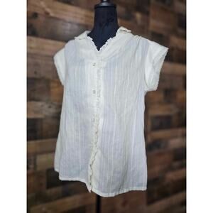 Vintage Diana Hampton White Blouse Size 14 (Large)